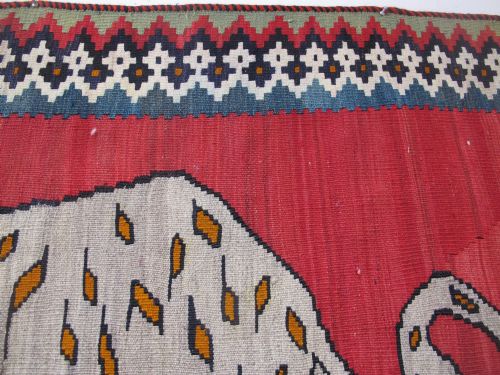 QASHQAI 'LION' KILIM SOUTH PERSIA CIRCA 1900 116M X 196M - ADDITIONAL PHOTO 9