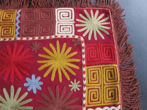 LAKAI EMBROIDERY UZBEKISTAN CIRCA 1920 49CM X 48CM - ADDITIONAL PHOTO 6