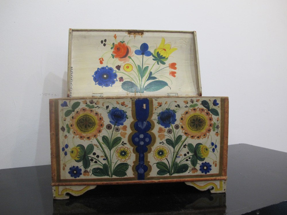 Painted Scandinavian Casket, 19th century, Probably Swedish