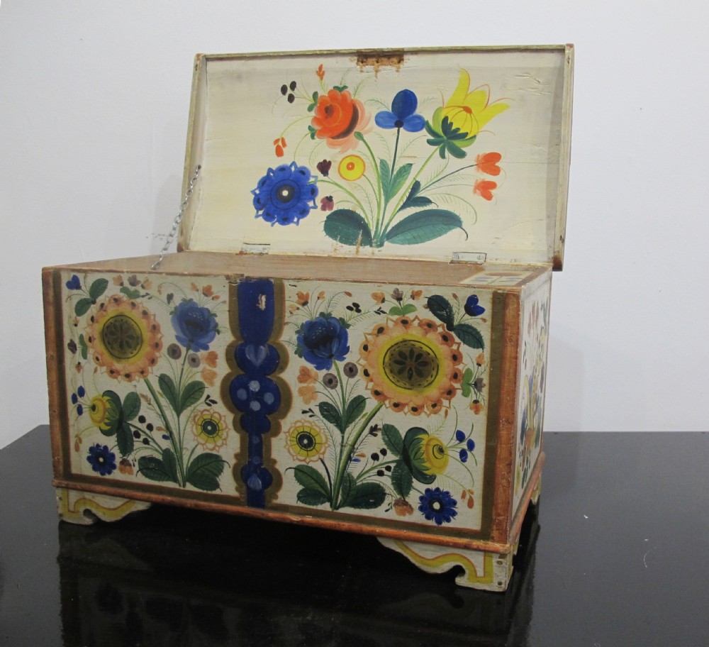 Painted Scandinavian Casket, 19th century, Probably Swedish View II