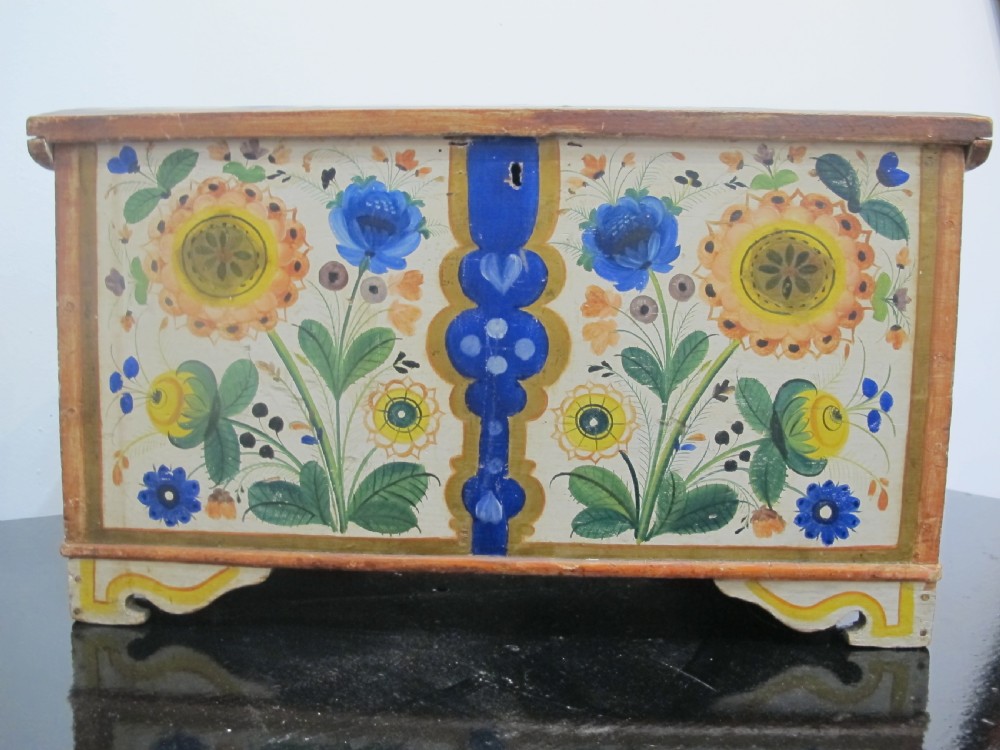 Painted Scandinavian Casket, 19th century, Probably Swedish View III