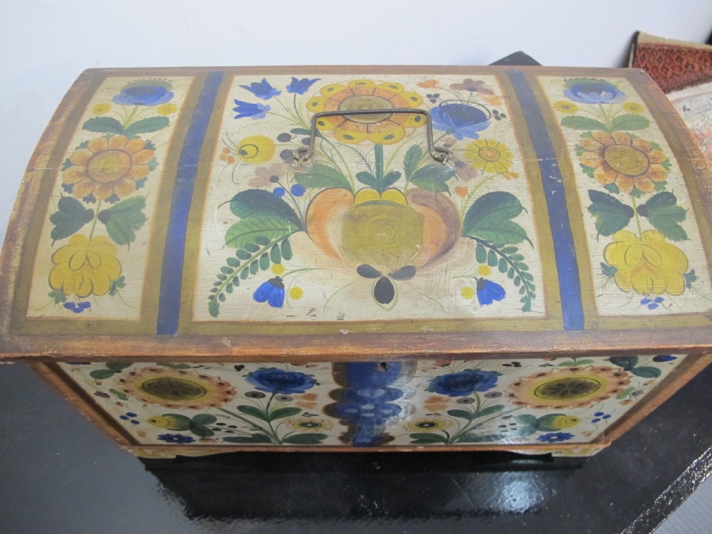 Painted Scandinavian Casket, 19th century, Probably Swedish View VI