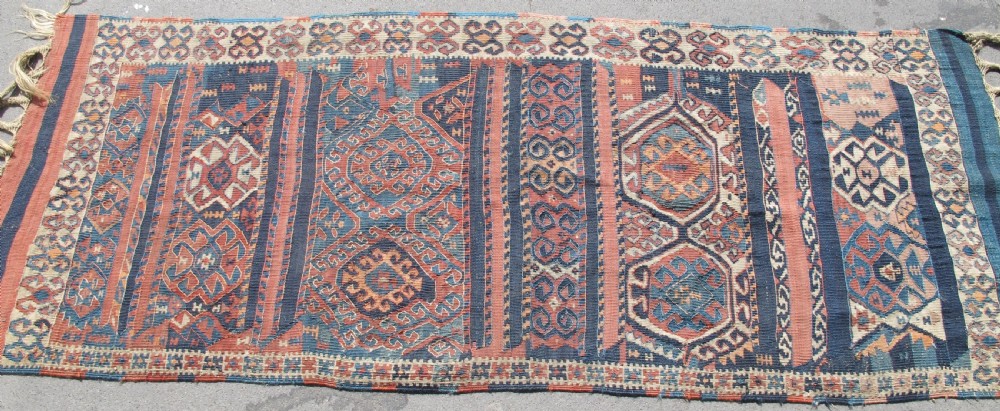 Interesting Antique Kurdish Kilim , 2.00m x 75cm