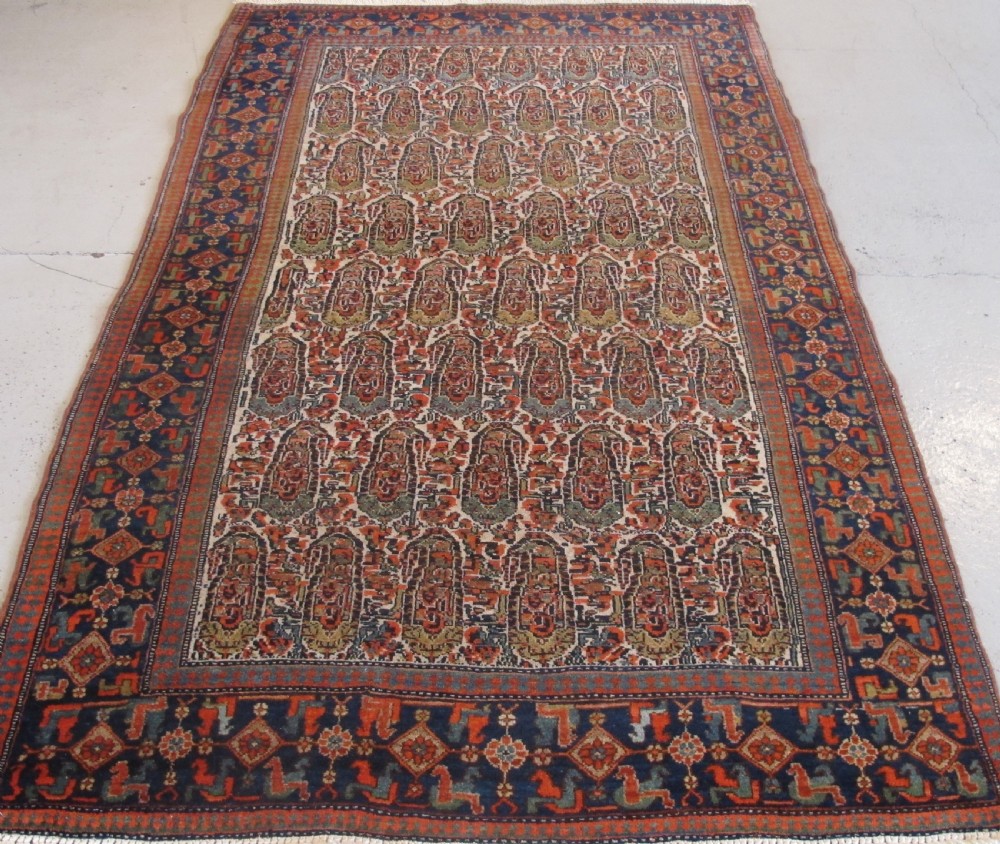 Antique Persian Village Rug with Repeating Botehs, 2.20m x 1.30m