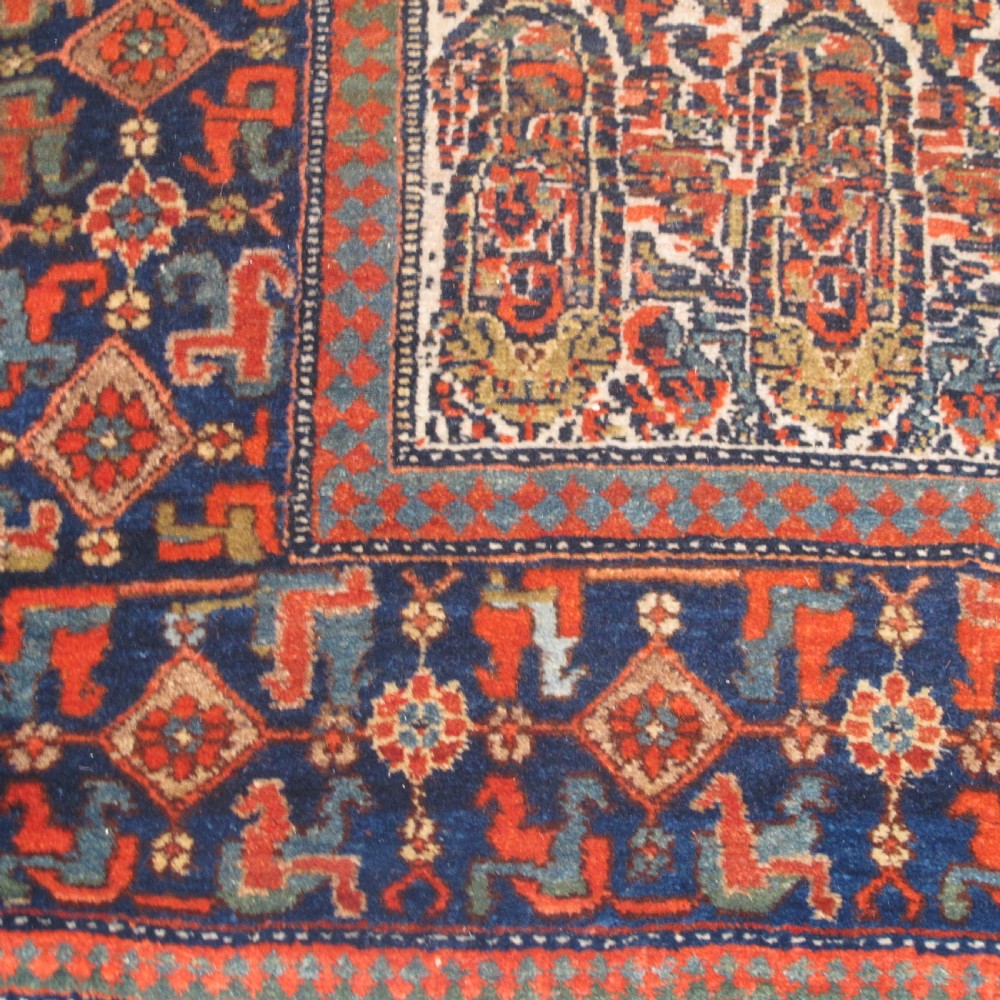 Antique Persian Village Rug with Repeating Botehs, 2.20m x 1.30m View II