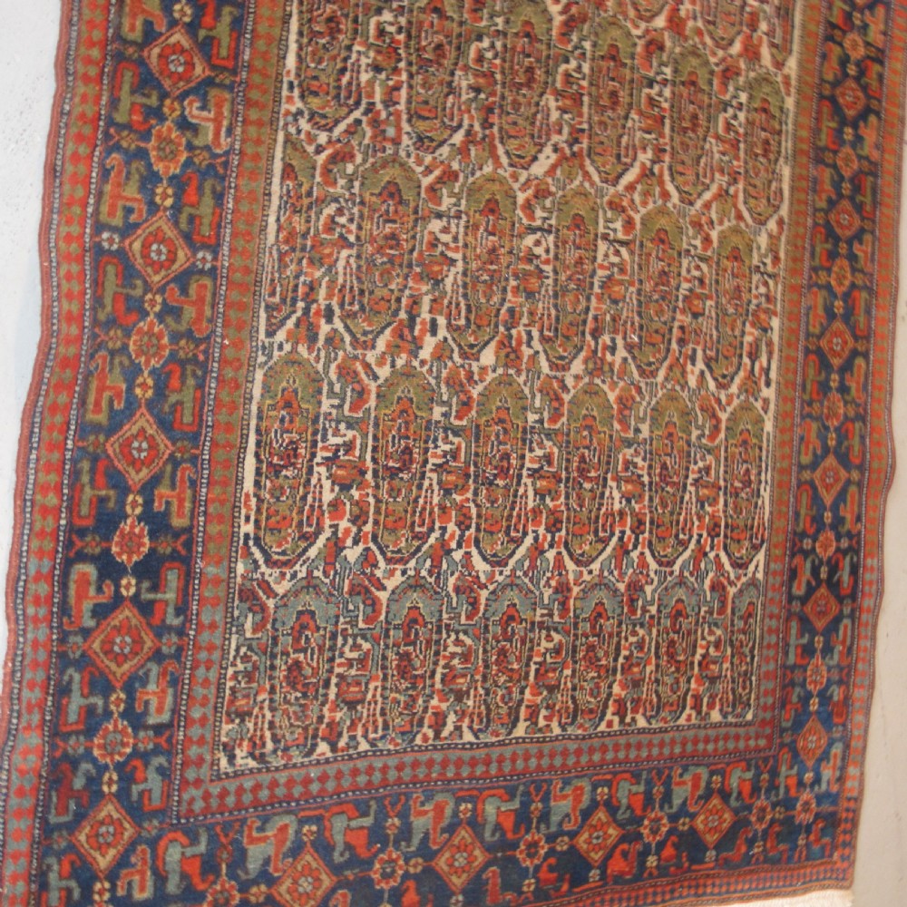 Antique Persian Village Rug with Repeating Botehs, 2.20m x 1.30m View VI