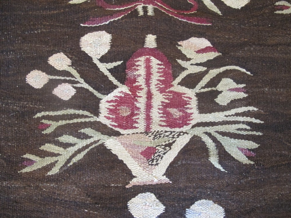 Highly Decorative Antique Ukrainian Kilim, 2.90m x 2.60m, (9ft  inches x 8 ft 6 inches) View III