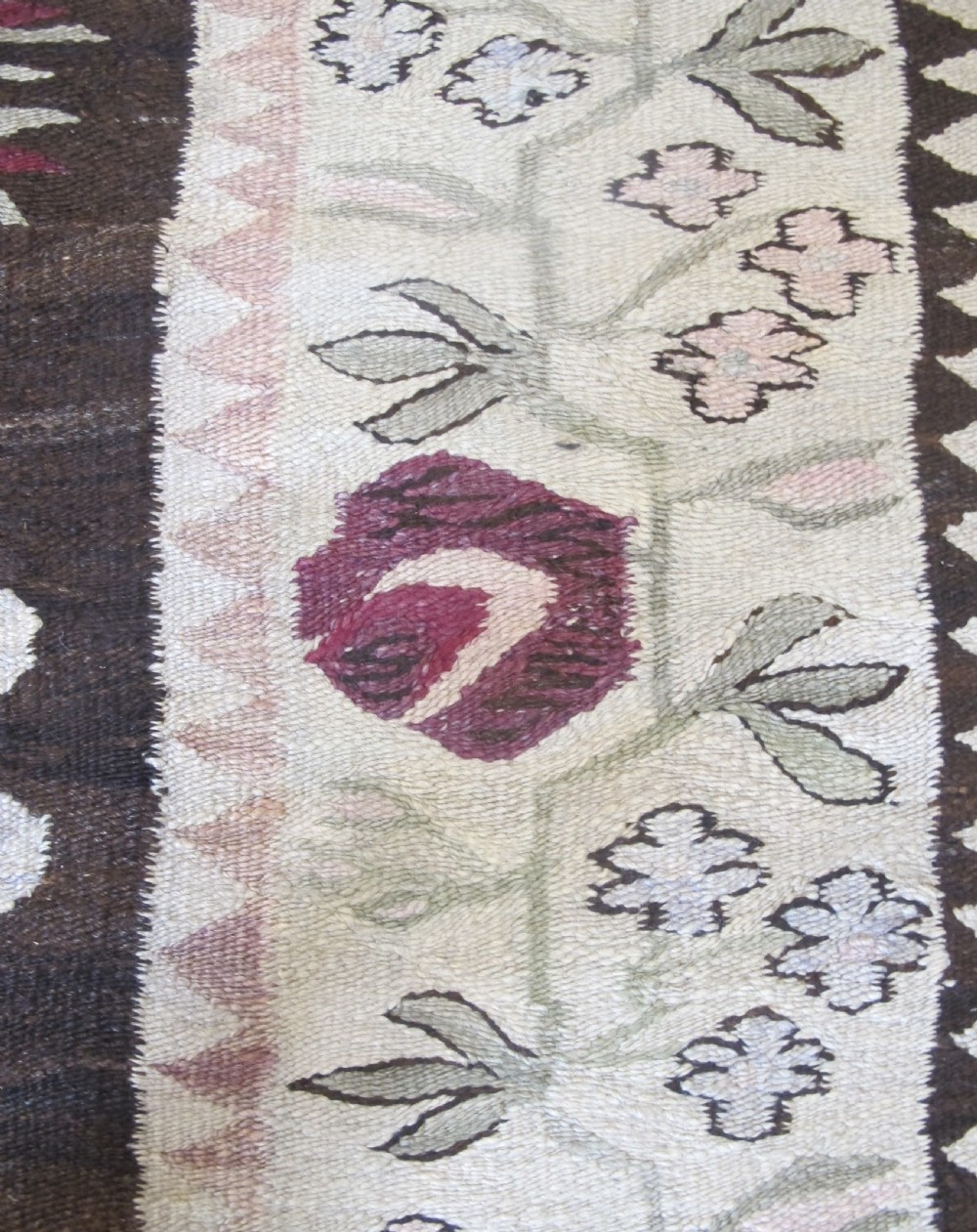 Highly Decorative Antique Ukrainian Kilim, 2.90m x 2.60m, (9ft  inches x 8 ft 6 inches) View IV