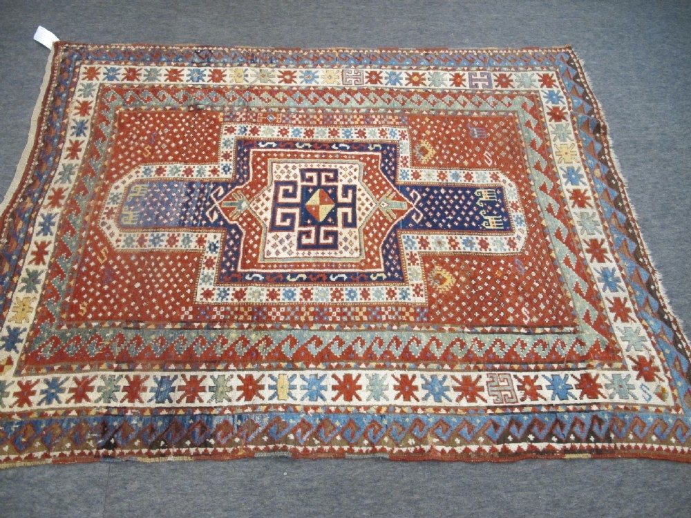 'Snowflake' Kazak Rug, West Caucasus, 19th century, 2.10m x 1.59m View X