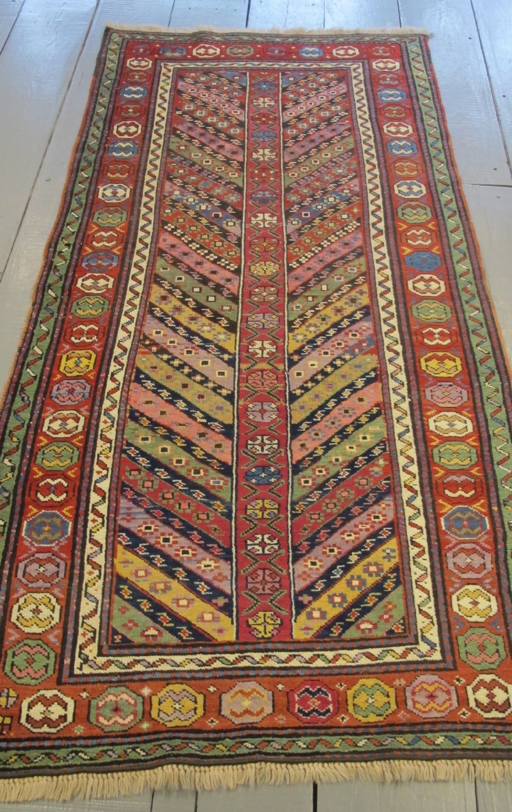 Striking Antique Caucasian Rug, 2.11m x 1.02m