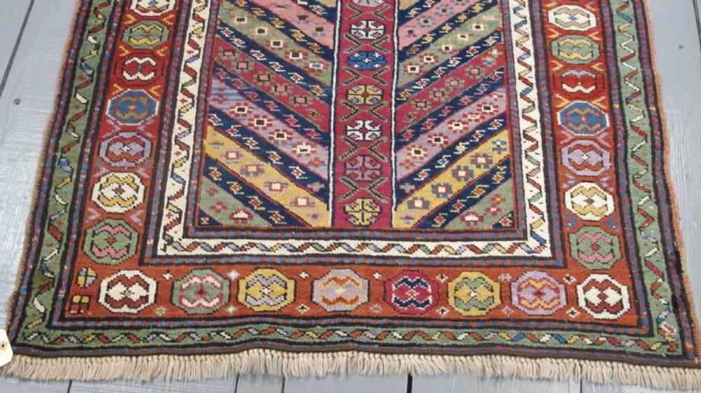 Striking Antique Caucasian Rug, 2.11m x 1.02m View II