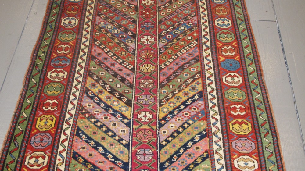 Striking Antique Caucasian Rug, 2.11m x 1.02m View III