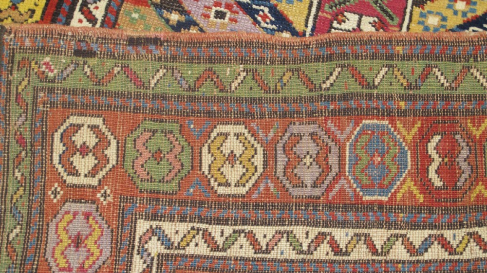 Striking Antique Caucasian Rug, 2.11m x 1.02m View V