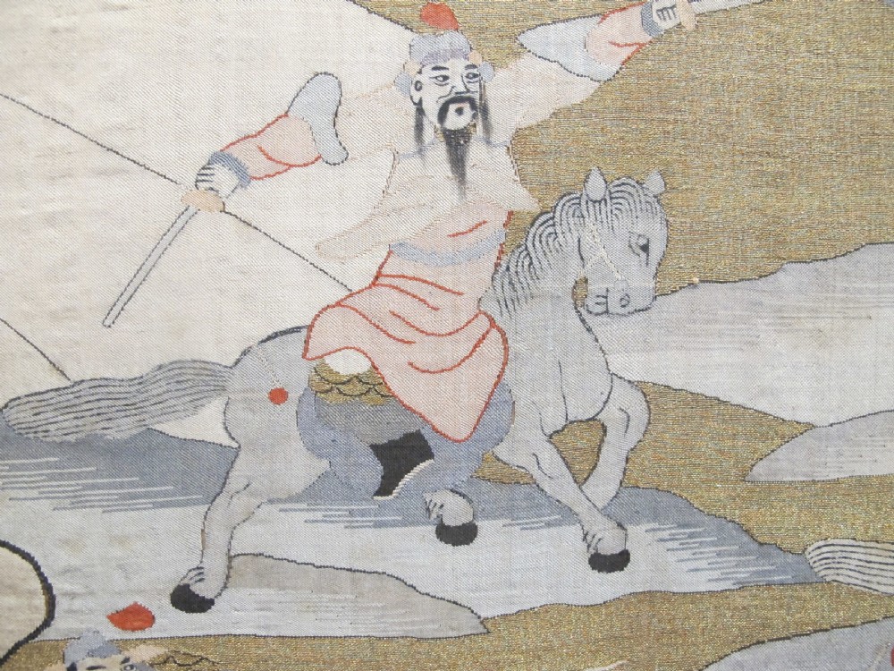Chinese Silk and metal Thread Kesi Panel View II
