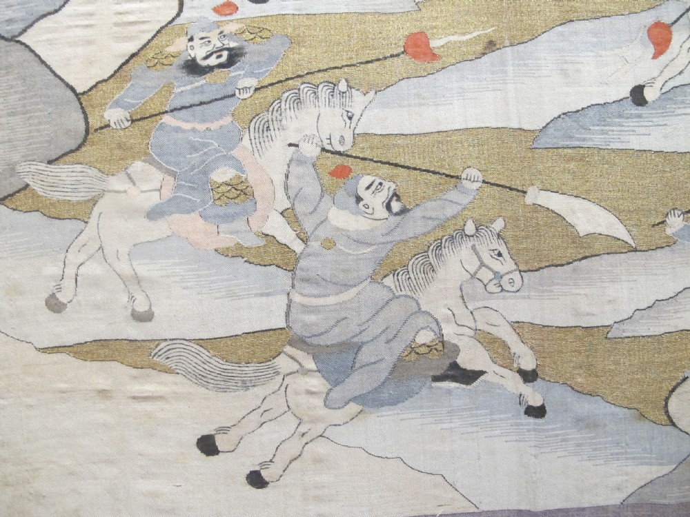 Chinese Silk and metal Thread Kesi Panel View III