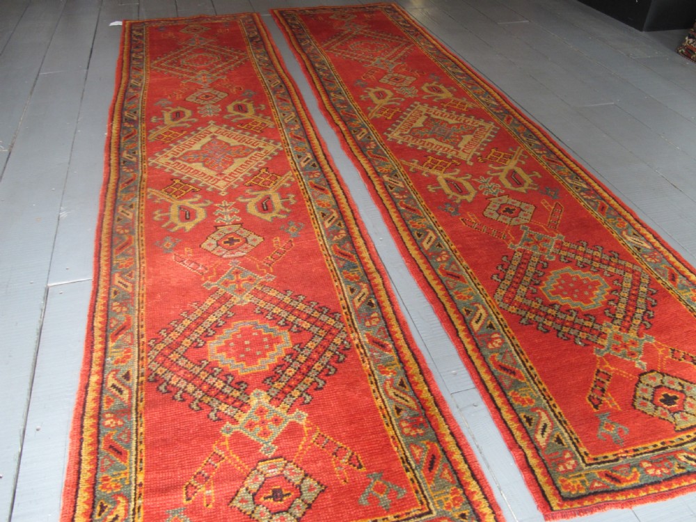 Pair of Antique Oushak Runners, 3.50m x 0.90m each View VII