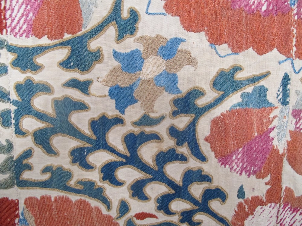 Silk Embroidered Suzani, circa 1850, 2.14m x 1.56m View VII