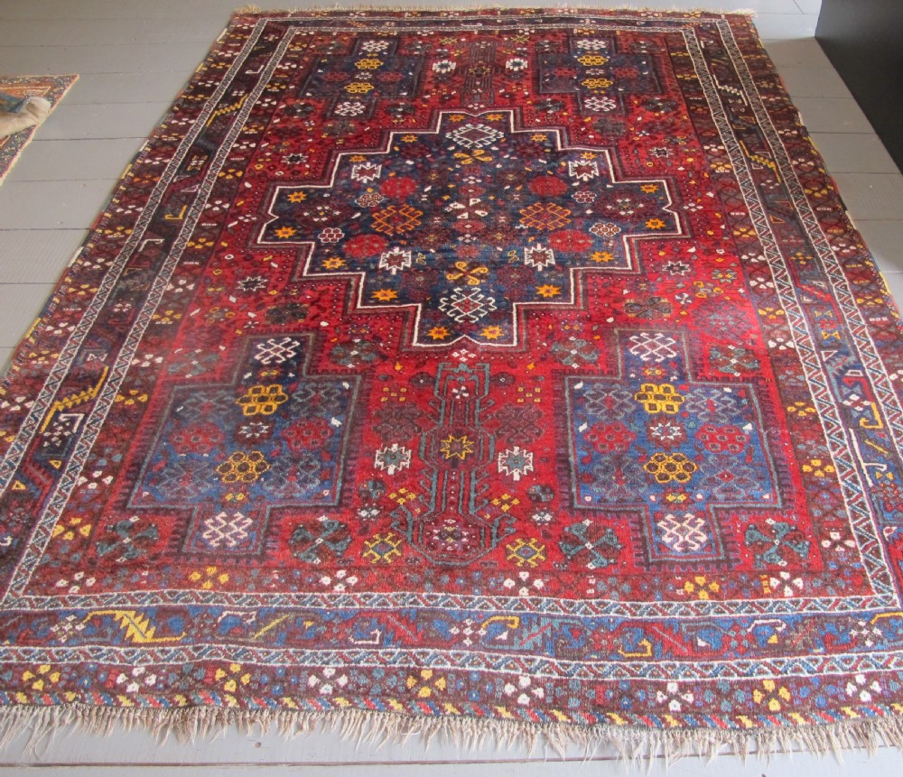 Decorative South Persian Tribal Carpet, circa 1900, 2.97m x 2.15m