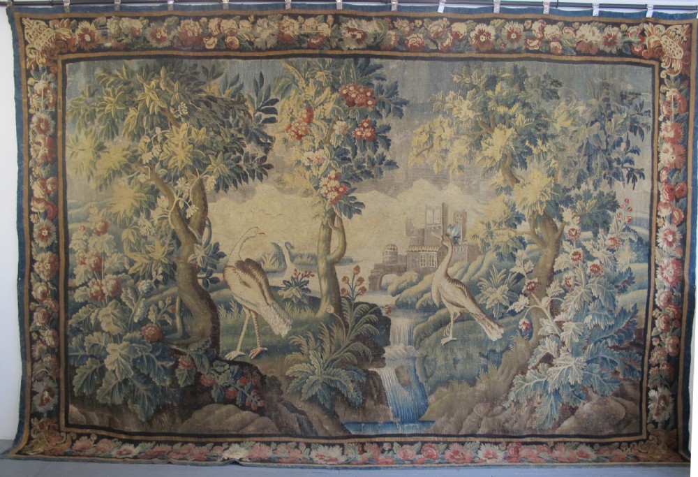 Decorative French Verdure Tapestry, 2.82m x 4.12m Circa 1700