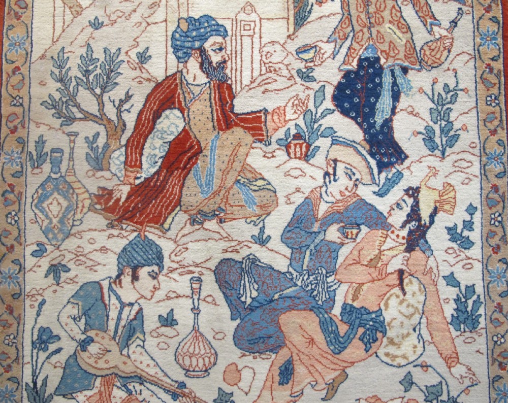 Exceptional 'Seirafian' Isfahan Miniature Rug 94cm x 59cm View II