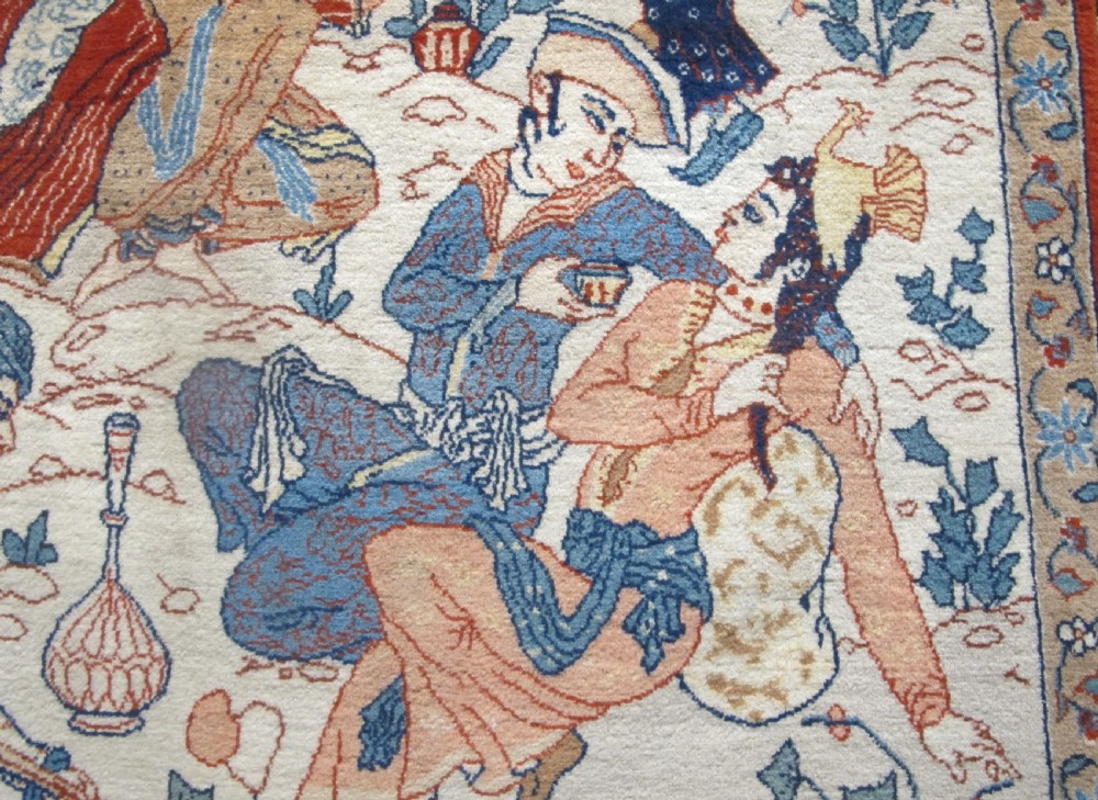 Exceptional 'Seirafian' Isfahan Miniature Rug 94cm x 59cm View IV