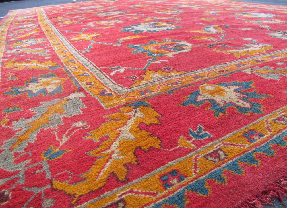 Magnificent Antique Oushak Carpet, 4.90m x 3.61m View III