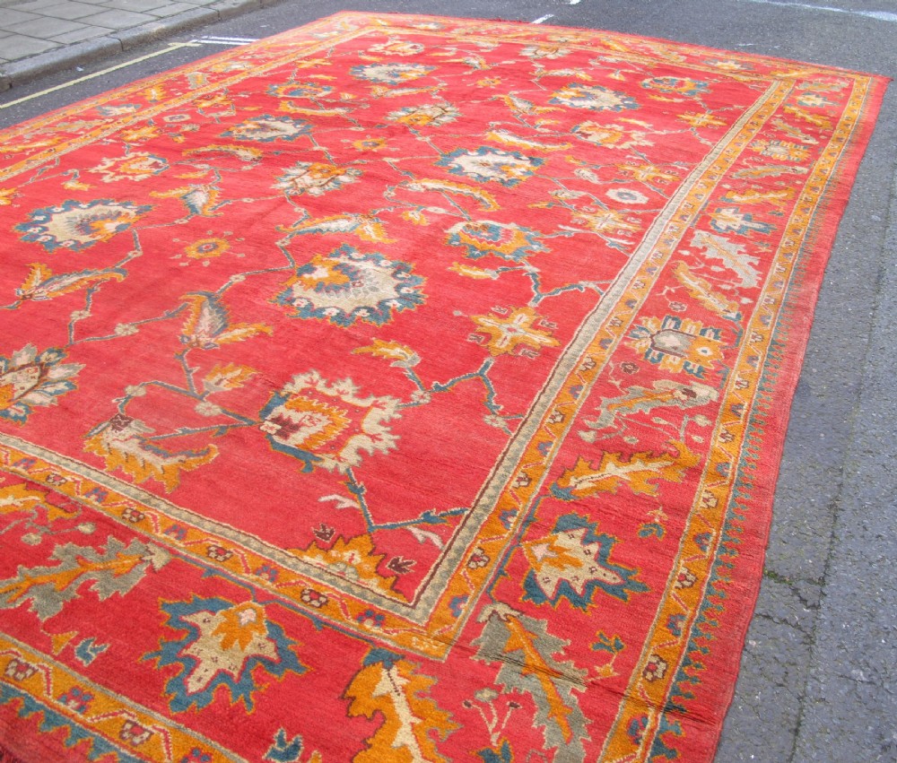 Magnificent Antique Oushak Carpet, 4.90m x 3.61m View IV