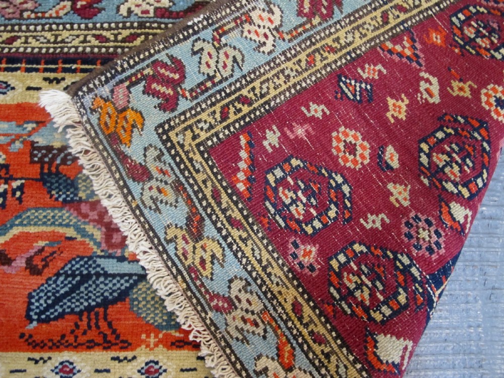 Unusual Caucasian Wool Rug, 46cm x 112cm View VI