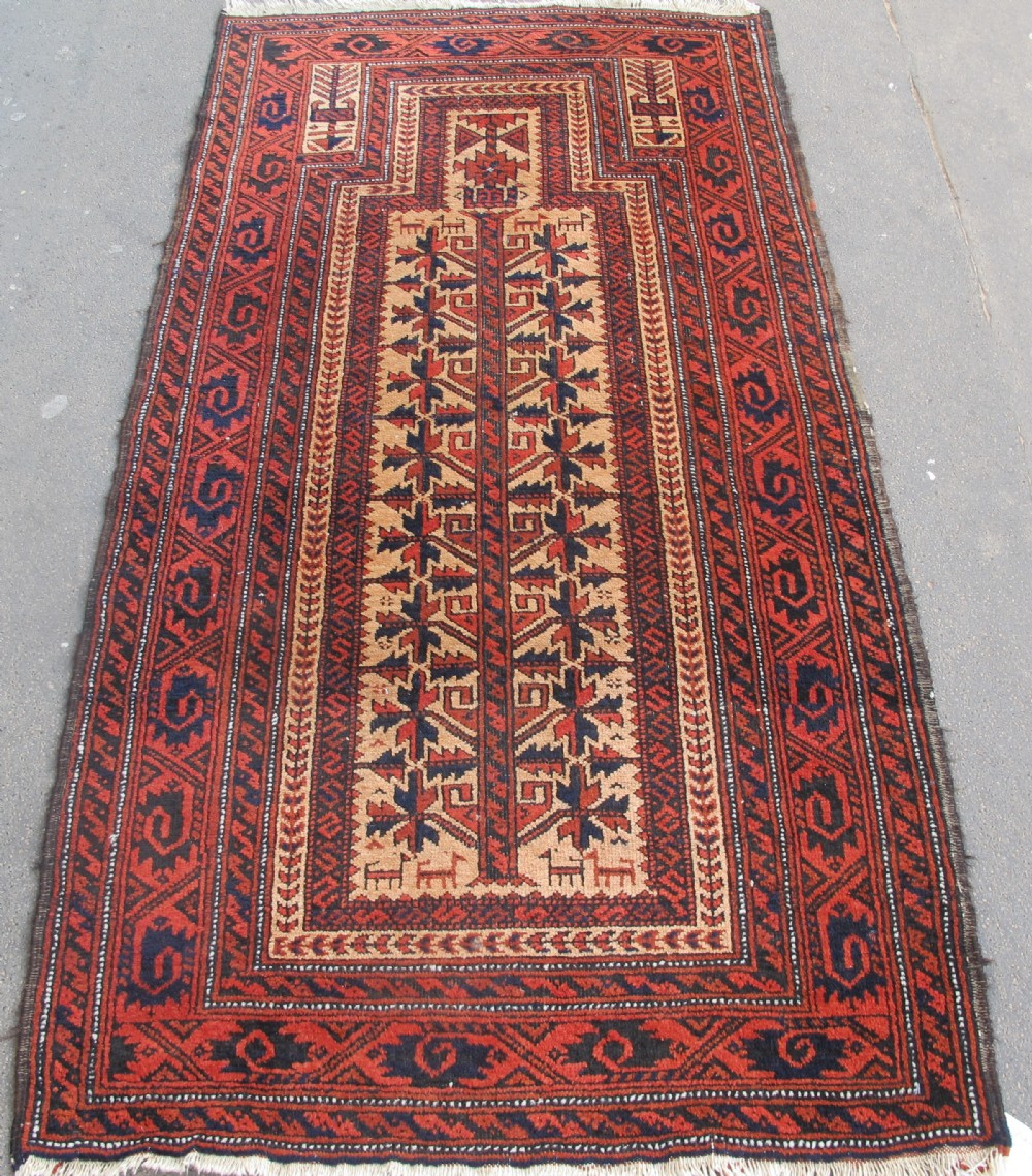 Belouch Prayer Rug, Circa 1880, 1.63m x 0.87m