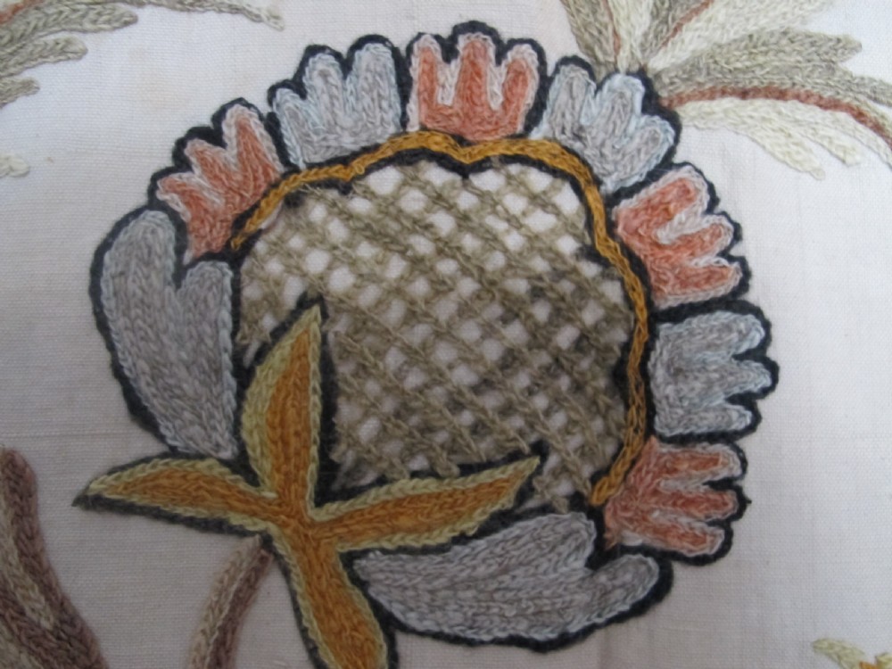 'Tree of Life' Design Embroidered Coverlet, 2.63m x 1.76m (8'9