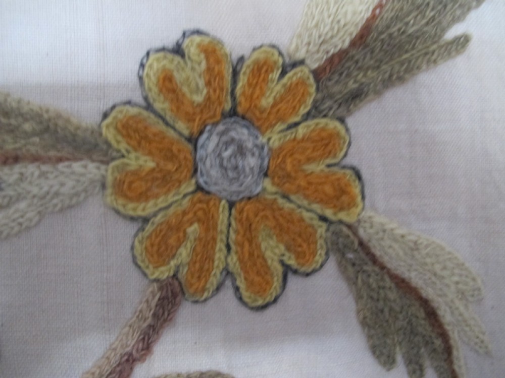 'Tree of Life' Design Embroidered Coverlet, 2.63m x 1.76m (8'9