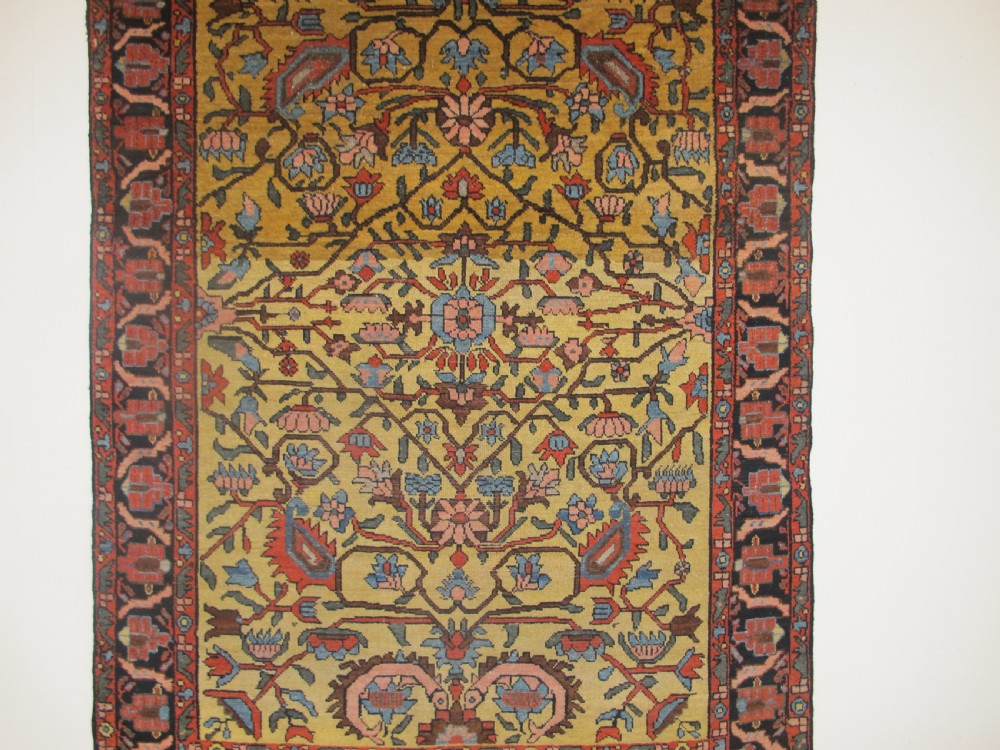 Persian Village Rug with Saffron Yellow Field, 1.88m x 1.30m (6'2