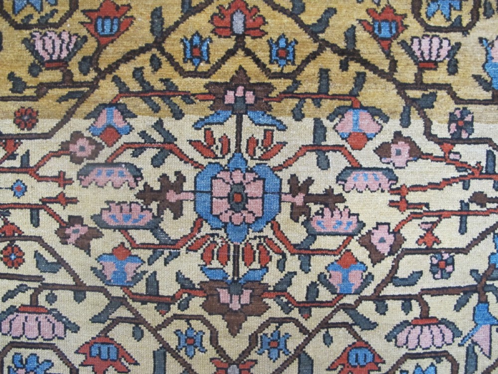 Persian Village Rug with Saffron Yellow Field, 1.88m x 1.30m (6'2