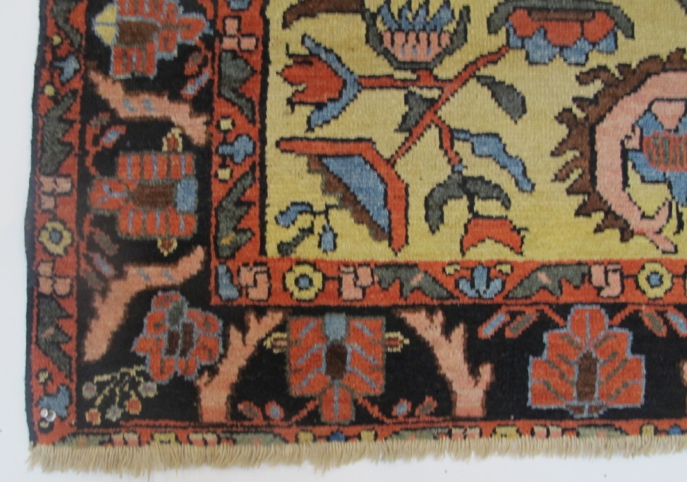 Persian Village Rug with Saffron Yellow Field, 1.88m x 1.30m (6'2