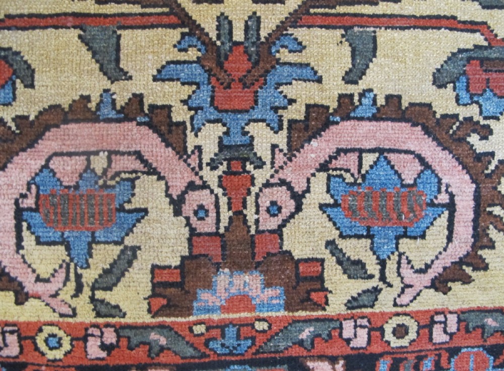 Persian Village Rug with Saffron Yellow Field, 1.88m x 1.30m (6'2