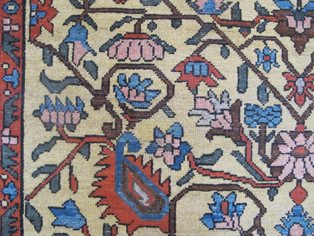 Persian Village Rug with Saffron Yellow Field, 1.88m x 1.30m (6'2