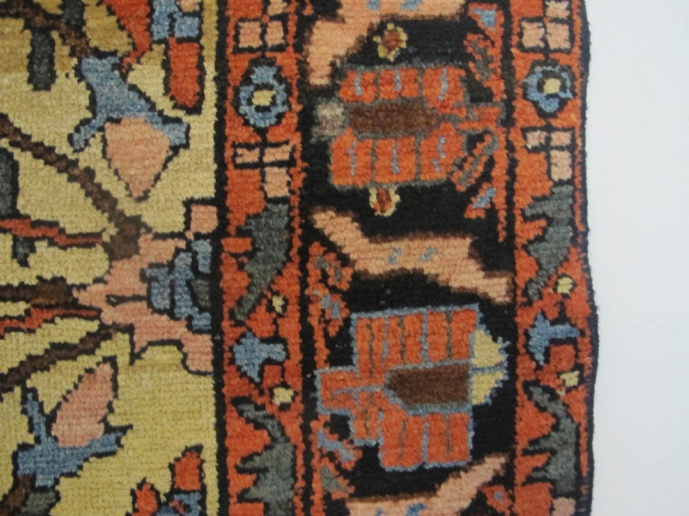 Persian Village Rug with Saffron Yellow Field, 1.88m x 1.30m (6'2
