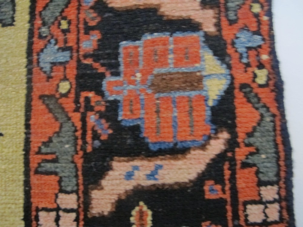 Persian Village Rug with Saffron Yellow Field, 1.88m x 1.30m (6'2