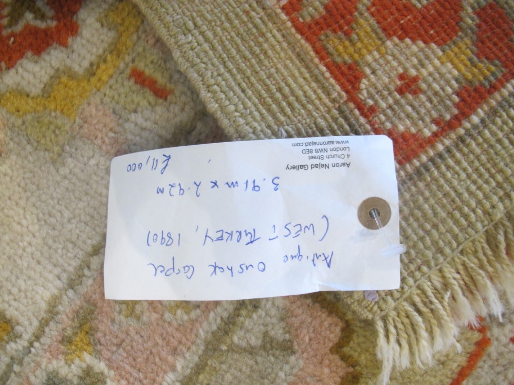 Antique Oushak Wool Carpet, 3.91m x 2.92m (11'10