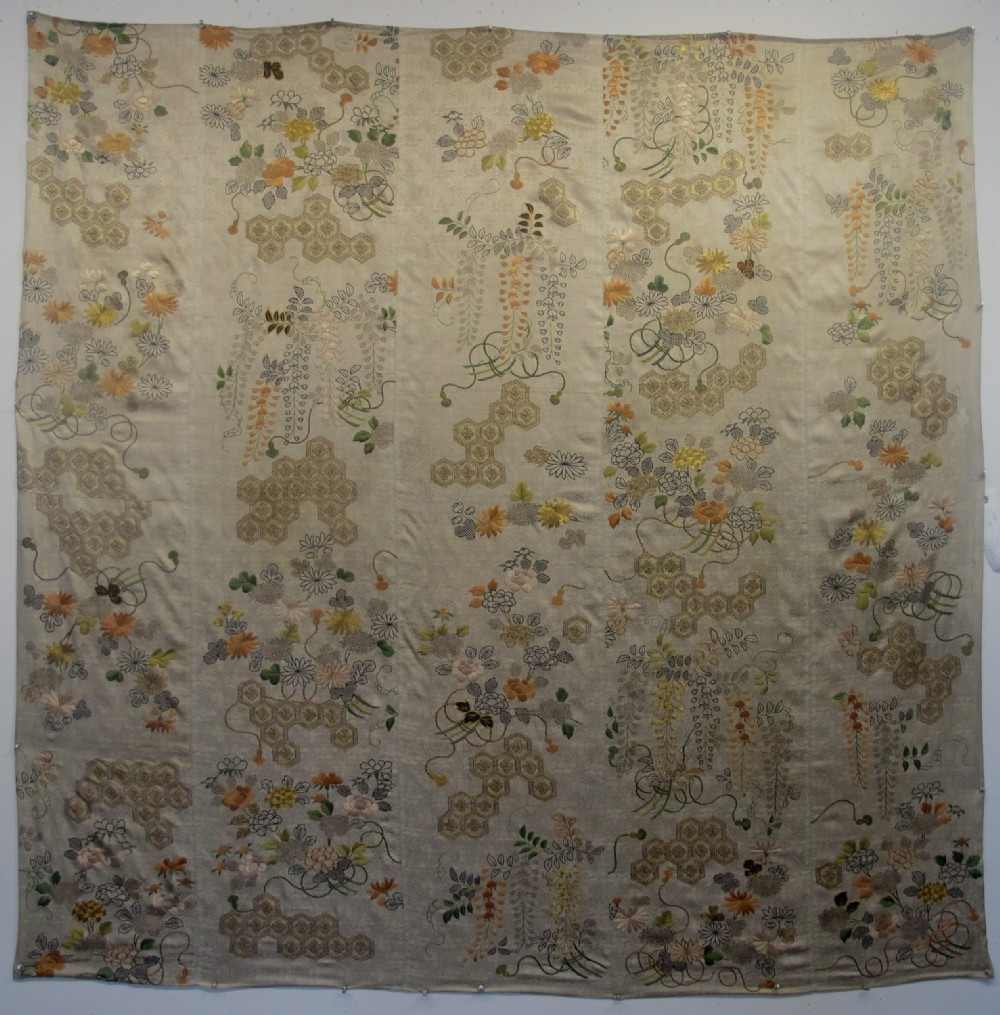 Fine Japanese Silk Brocade Panel, Circa 1900, 1.70m x 1.70m (5'8