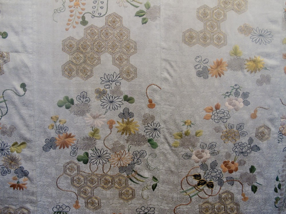 Fine Japanese Silk Brocade Panel, Circa 1900, 1.70m x 1.70m (5'8