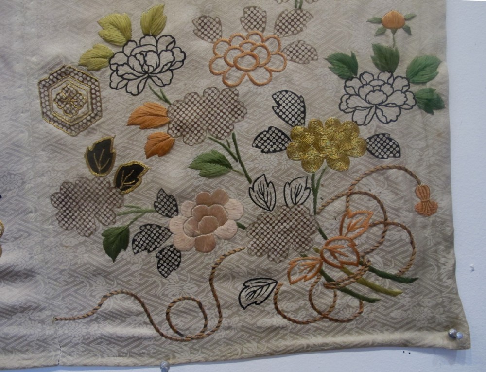Fine Japanese Silk Brocade Panel, Circa 1900, 1.70m x 1.70m (5'8