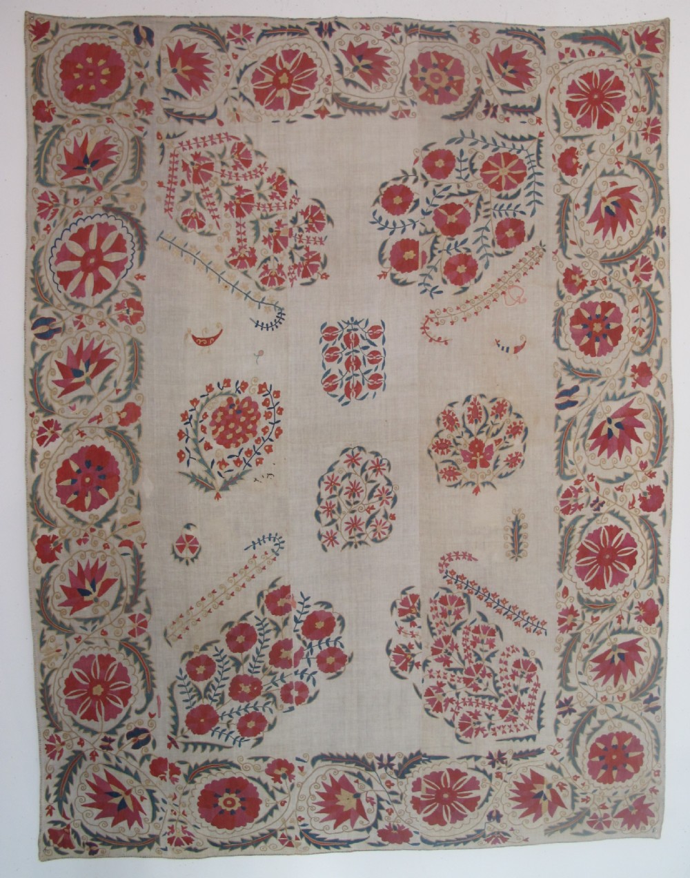Fine Silk Embroidered Suzani, Uzbekistan Circa 1850, 2.33m x 1.77m
