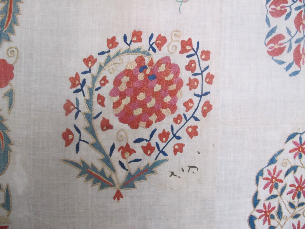 Fine Silk Embroidered Suzani, Uzbekistan Circa 1850, 2.33m x 1.77m View II