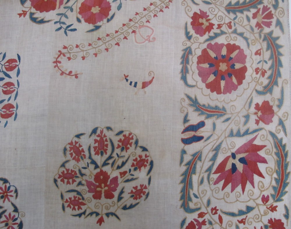 Fine Silk Embroidered Suzani, Uzbekistan Circa 1850, 2.33m x 1.77m View V