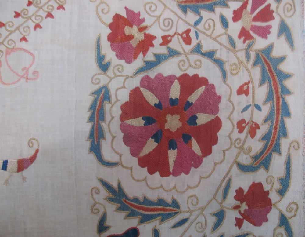 Fine Silk Embroidered Suzani, Uzbekistan Circa 1850, 2.33m x 1.77m View VI