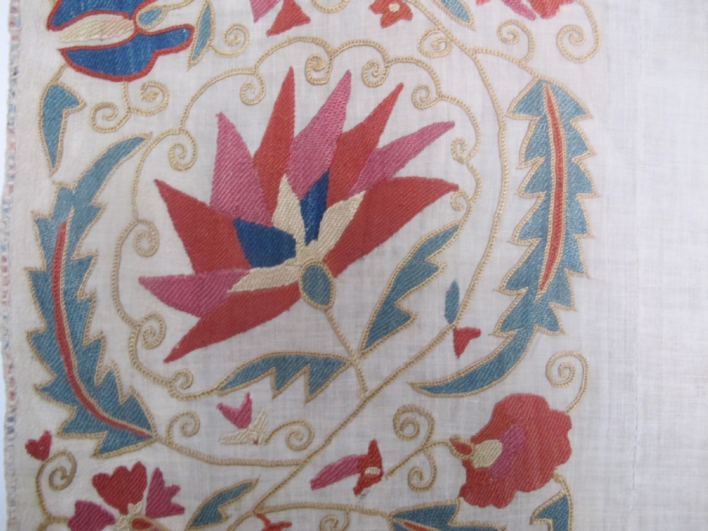 Fine Silk Embroidered Suzani, Uzbekistan Circa 1850, 2.33m x 1.77m View VIII