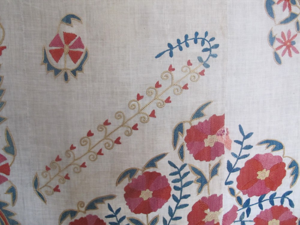 Fine Silk Embroidered Suzani, Uzbekistan Circa 1850, 2.33m x 1.77m View IX