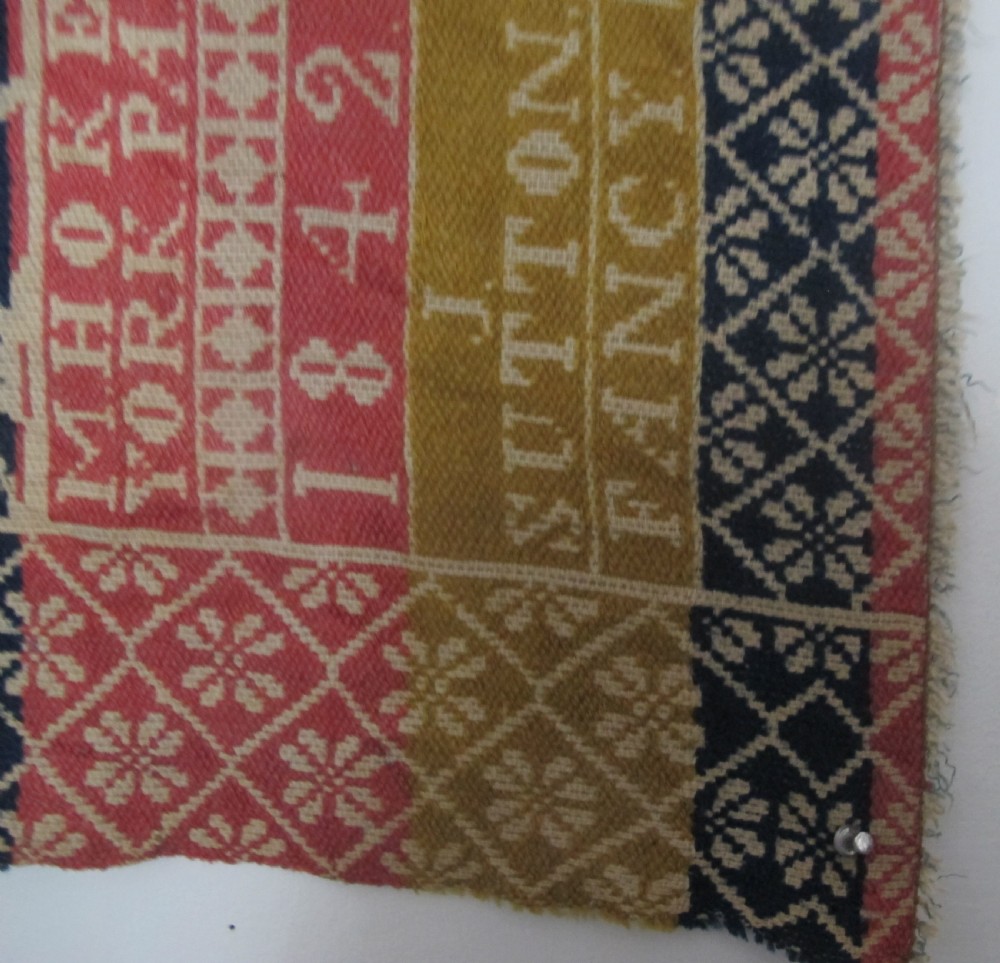 American Jacquard Loom Wool Coverlet, 1.90m x 2.00m (74