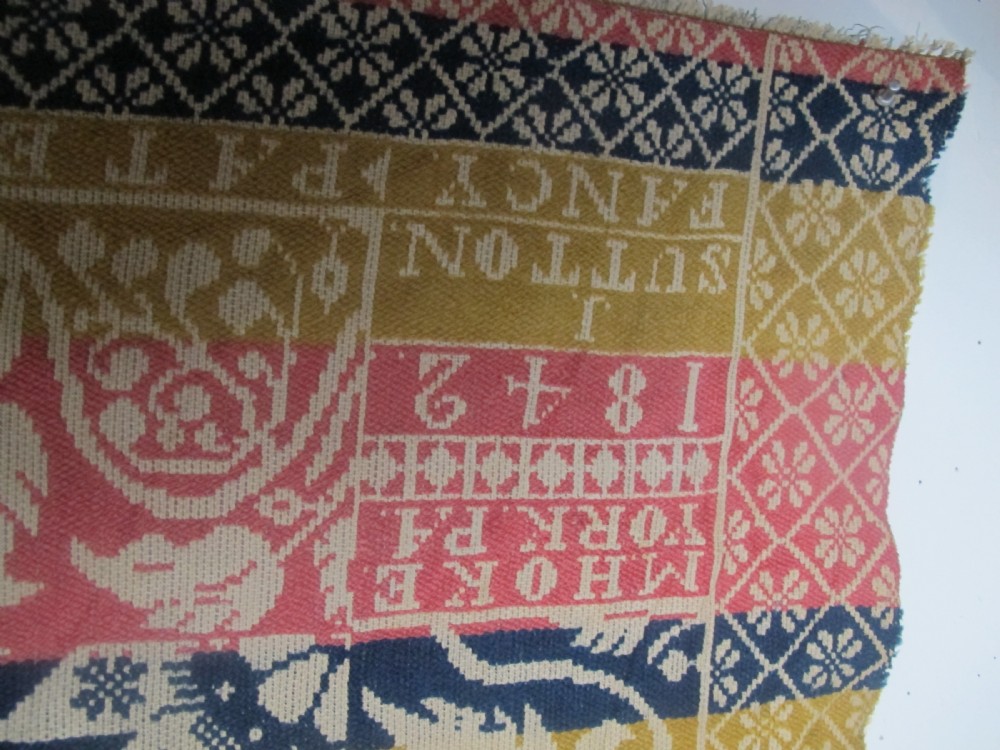 American Jacquard Loom Wool Coverlet, 1.90m x 2.00m (74